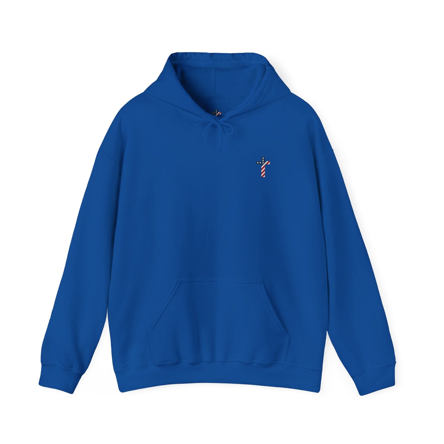 American Flag Cross- Gildan Hooded Sweatshirt