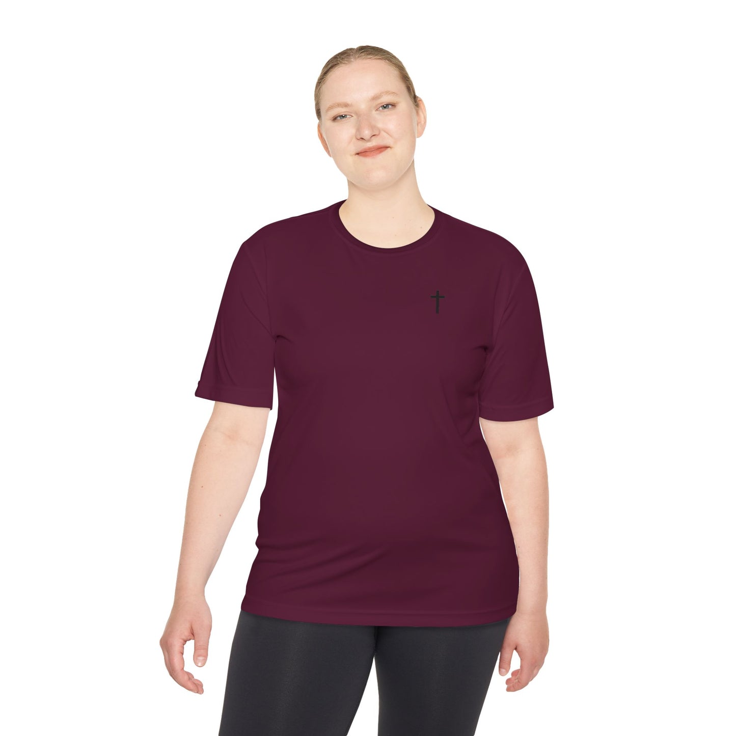 Sport-Tek Unisex Moisture Wicking Tee with Black Cross