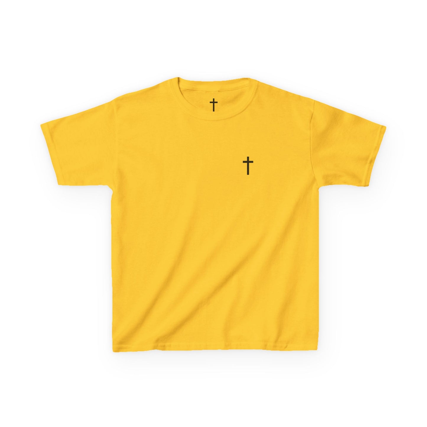 Kids Simple Christian T-Shirt with Black Cross (Gildan Product)