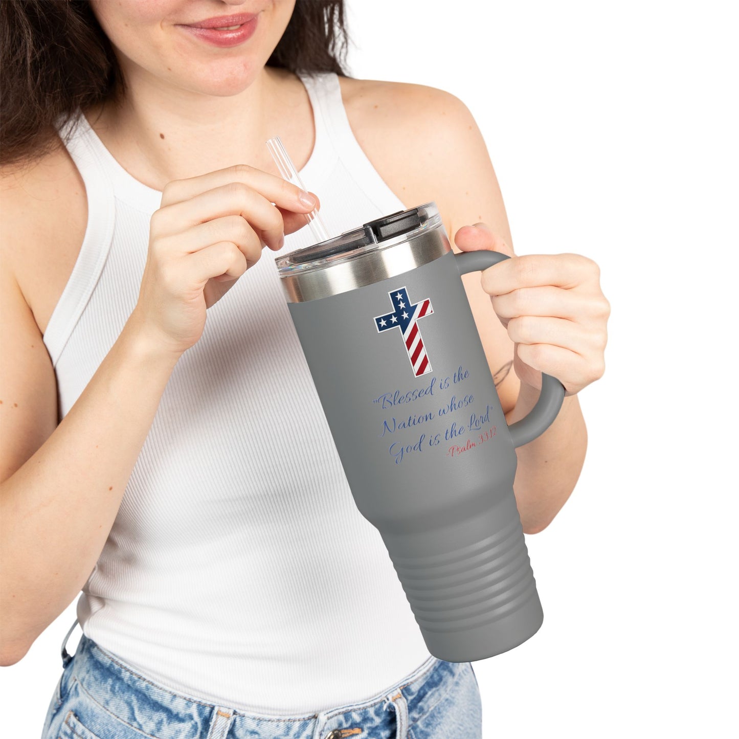 God Bless America Insulated Travel Mug, 40oz