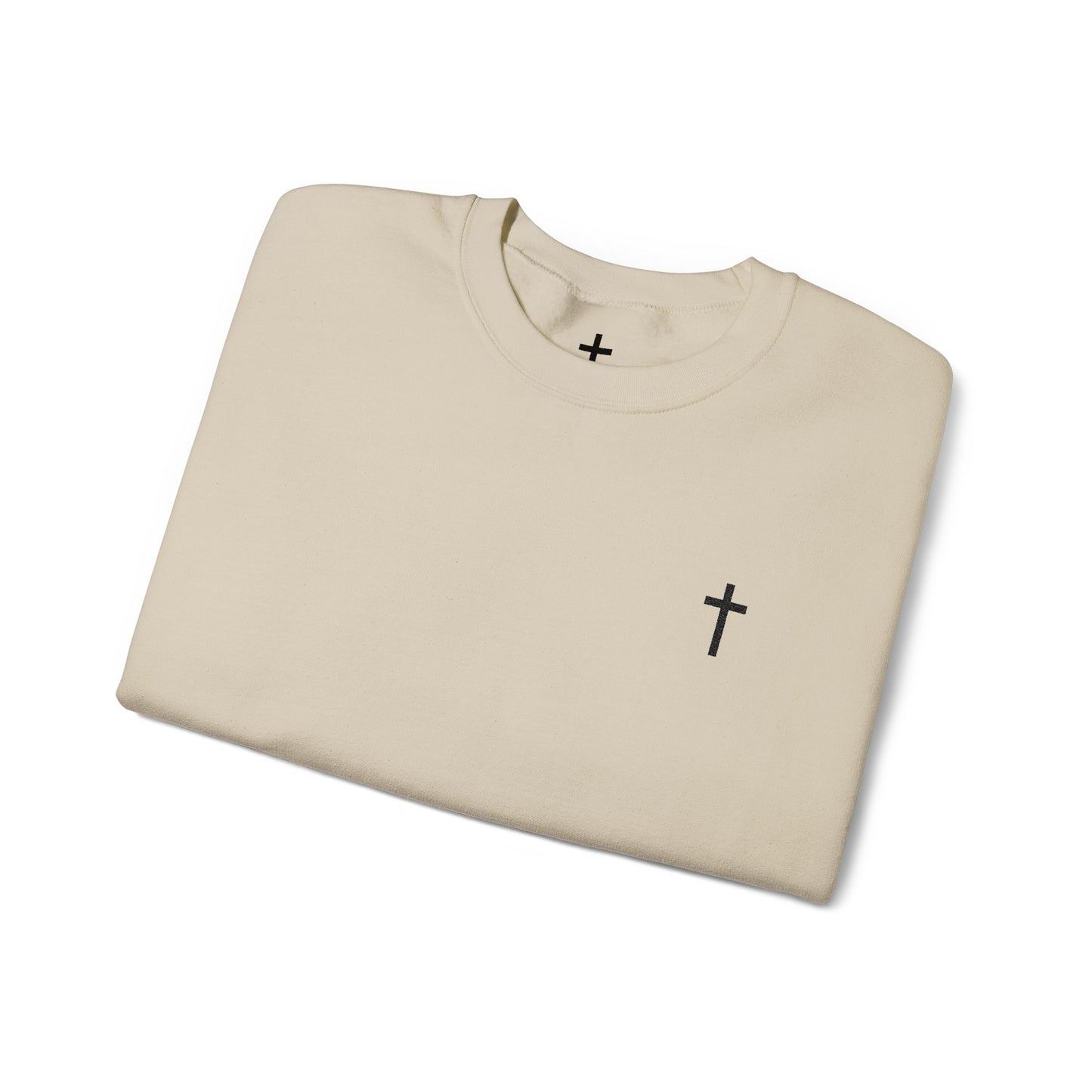 Unisex Heavy Blend™ Crewneck Sweatshirt with Embroidered Black Cross