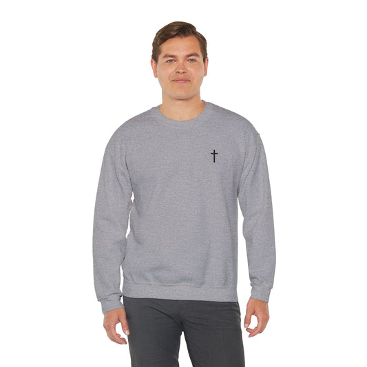 Unisex Heavy Blend™ Crewneck Sweatshirt with Embroidered Black Cross