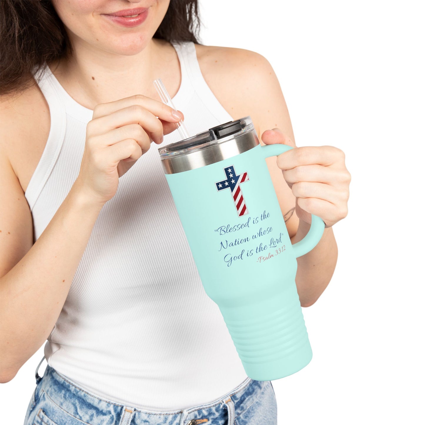 God Bless America Insulated Travel Mug, 40oz