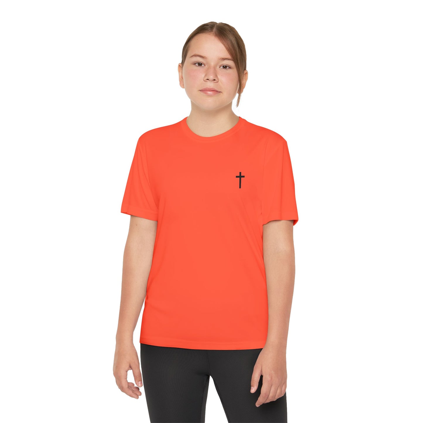 Youth Sport-Tek Tee with Black Cross