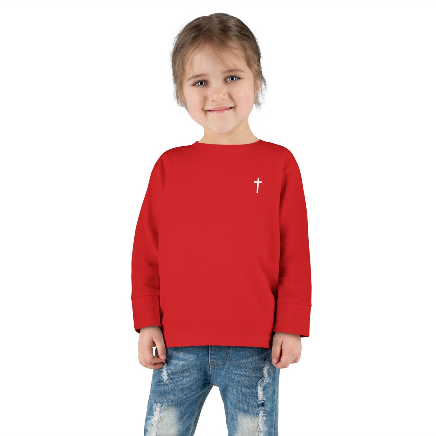 Toddler Long Sleeve Tee with White Cross