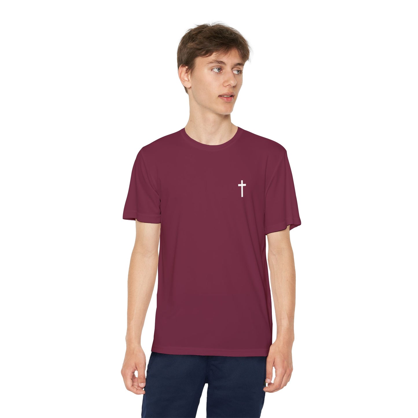 Youth Sport-Tek Tee with White Cross