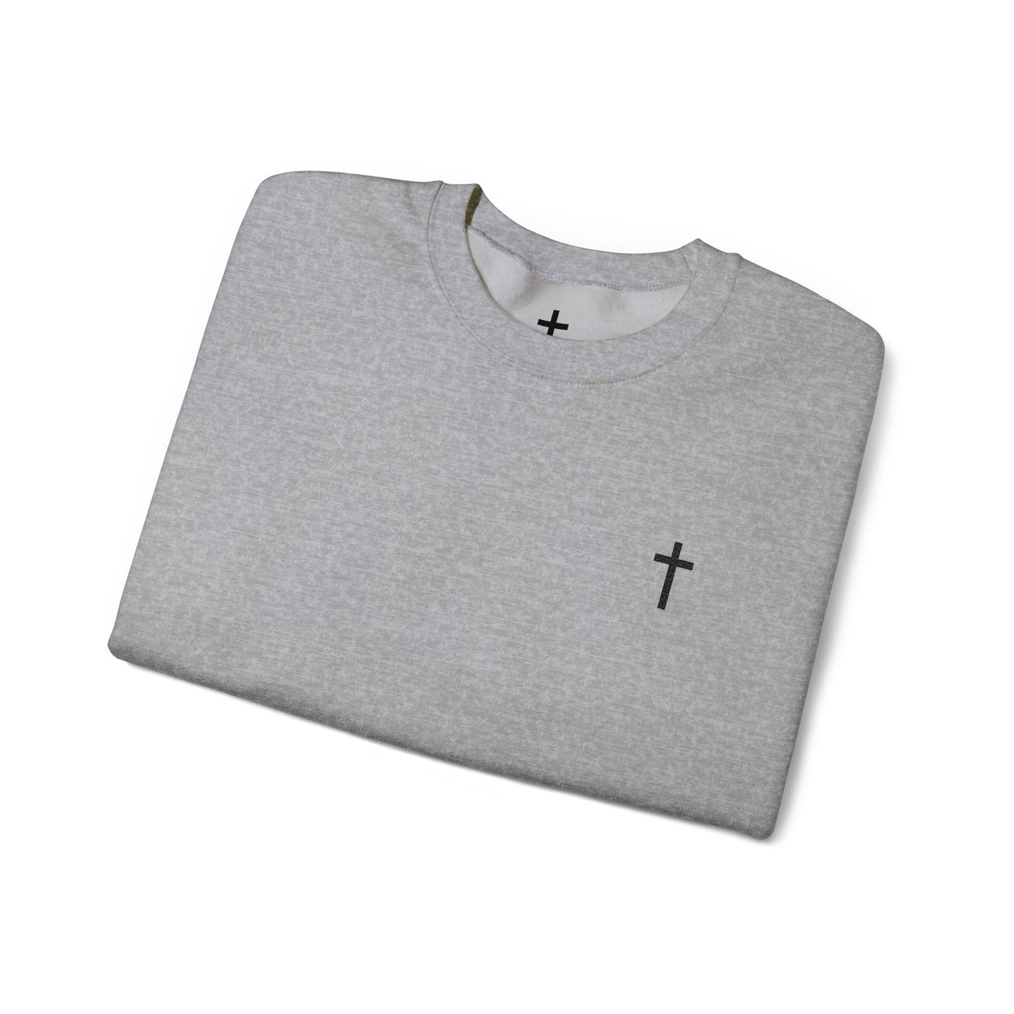 Unisex Heavy Blend™ Crewneck Sweatshirt with Embroidered Black Cross
