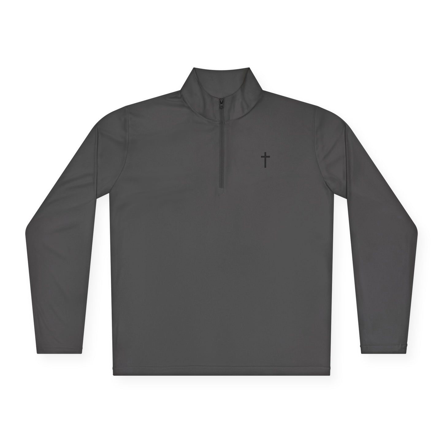 Unisex Quarter-Zip Pullover with Black Cross