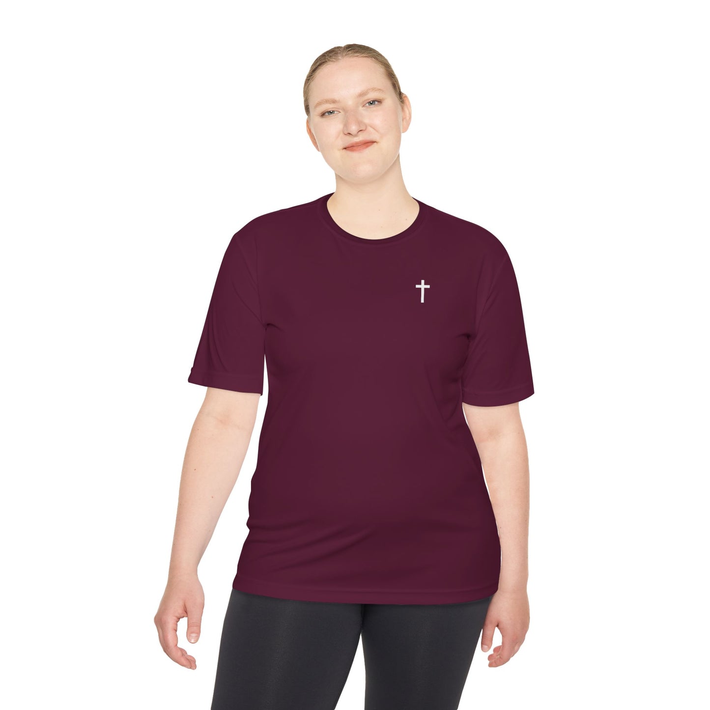 Sport-Tek Unisex Moisture Wicking Tee with White Cross