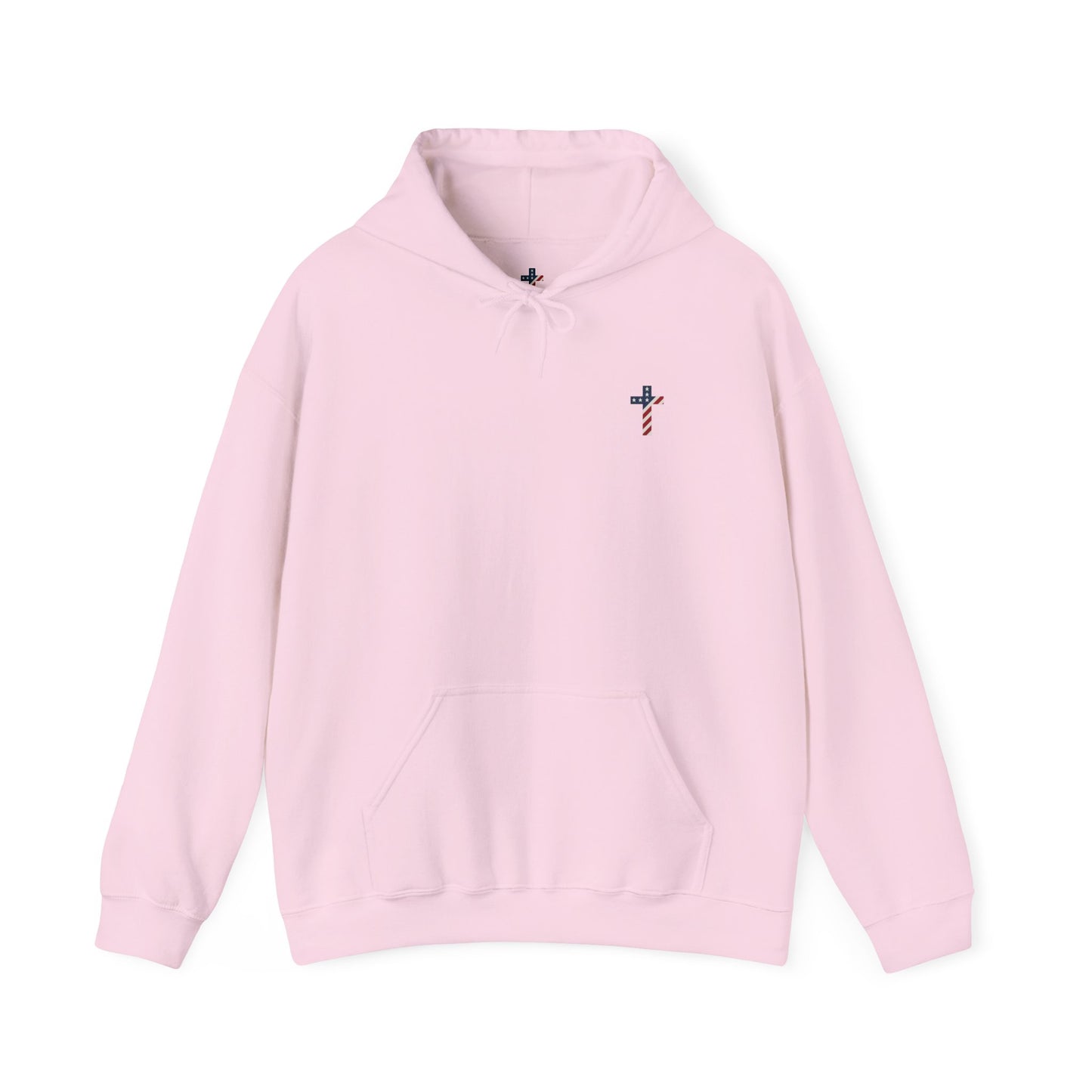 American Flag Cross- Gildan Hooded Sweatshirt