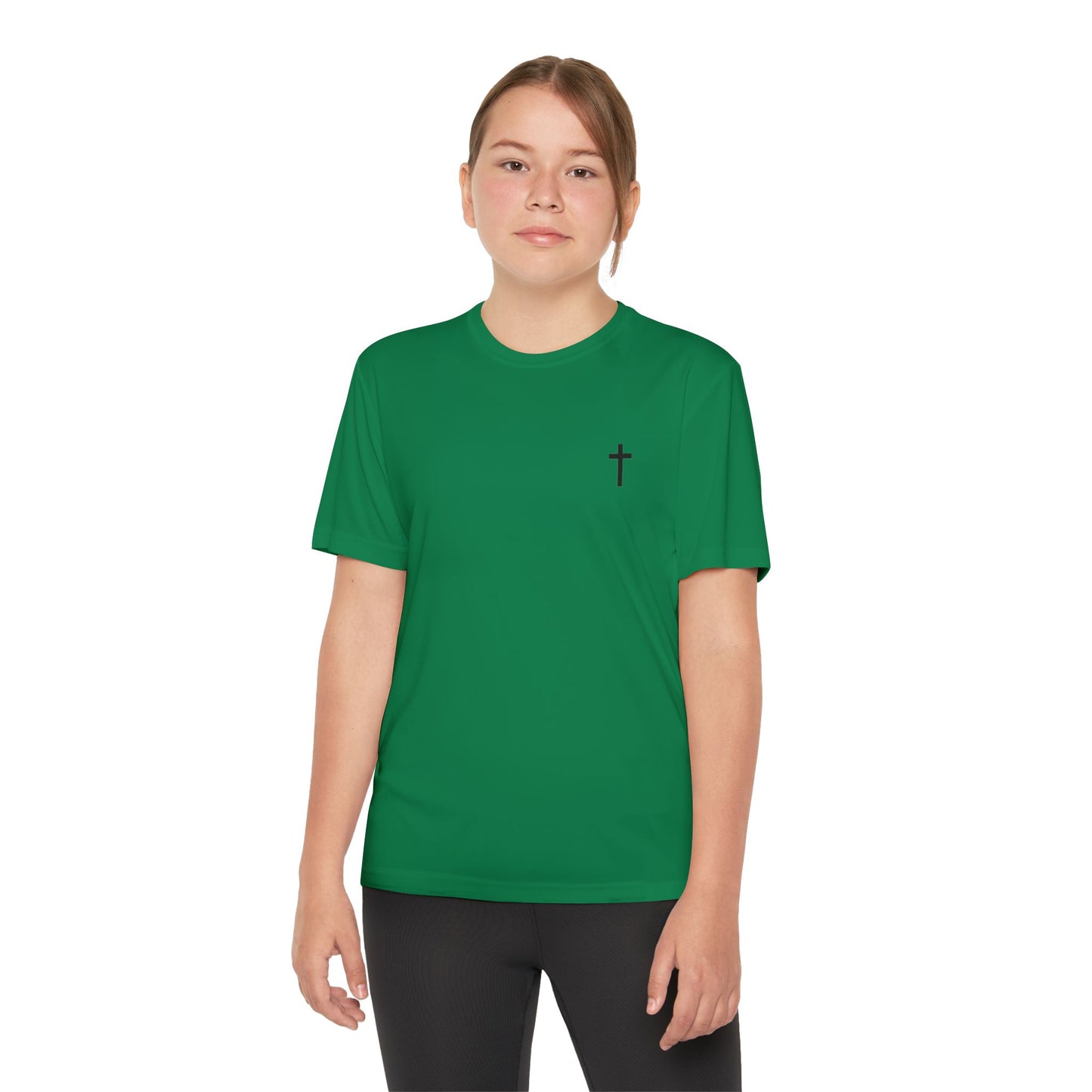 Youth Sport-Tek Tee with Black Cross