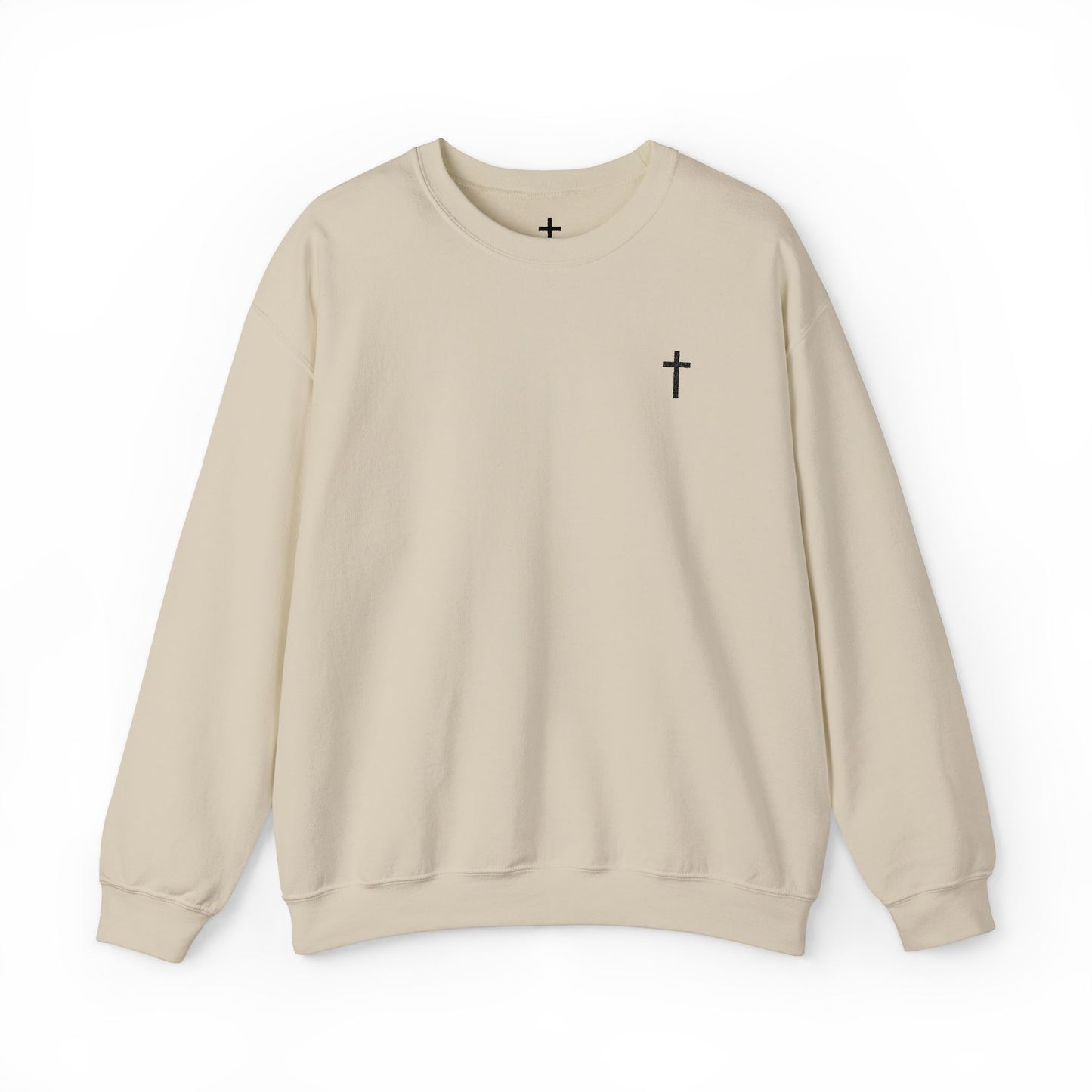Unisex Heavy Blend™ Crewneck Sweatshirt with Embroidered Black Cross