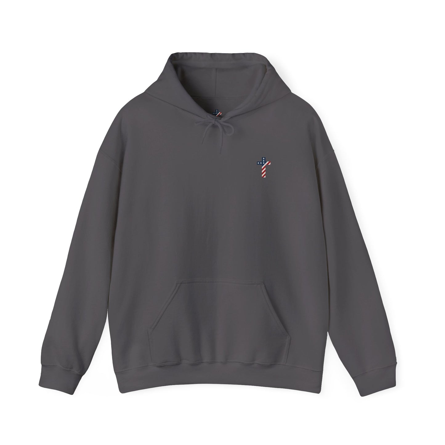 American Flag Cross- Gildan Hooded Sweatshirt