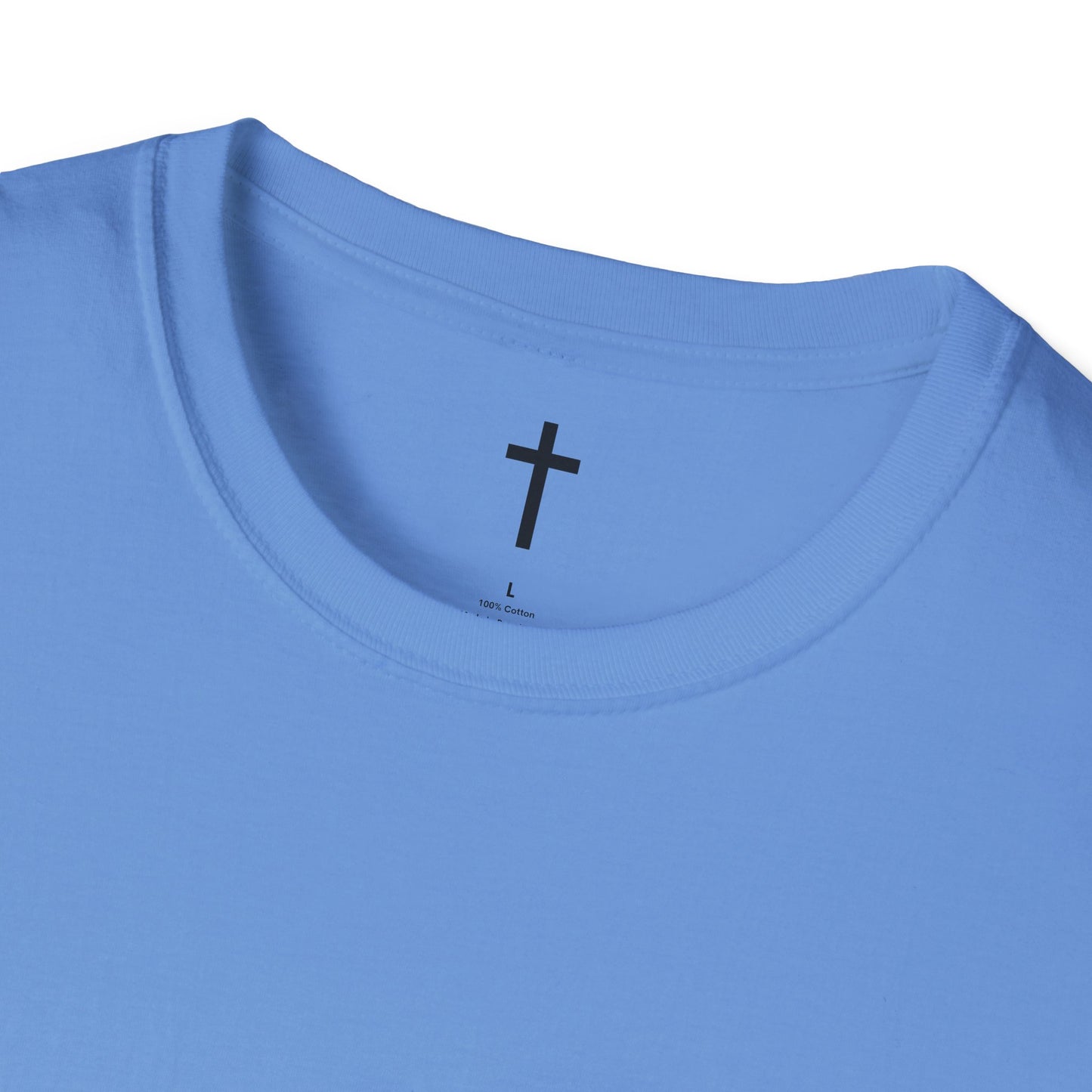 Unisex Christian T-Shirt with Black Cross (Gildan Product)