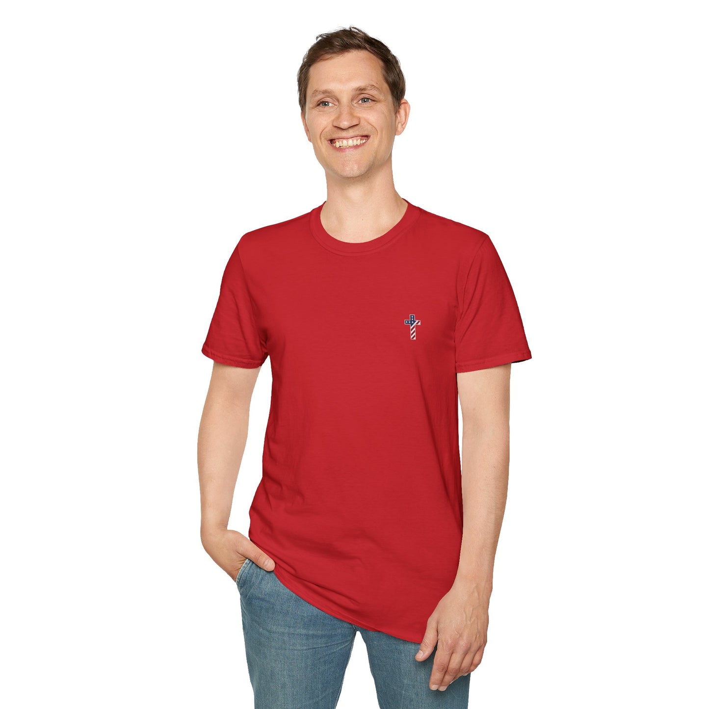 One Cross. One Nation, under God. Unisex Softstyle T-Shirt (no writing on back)