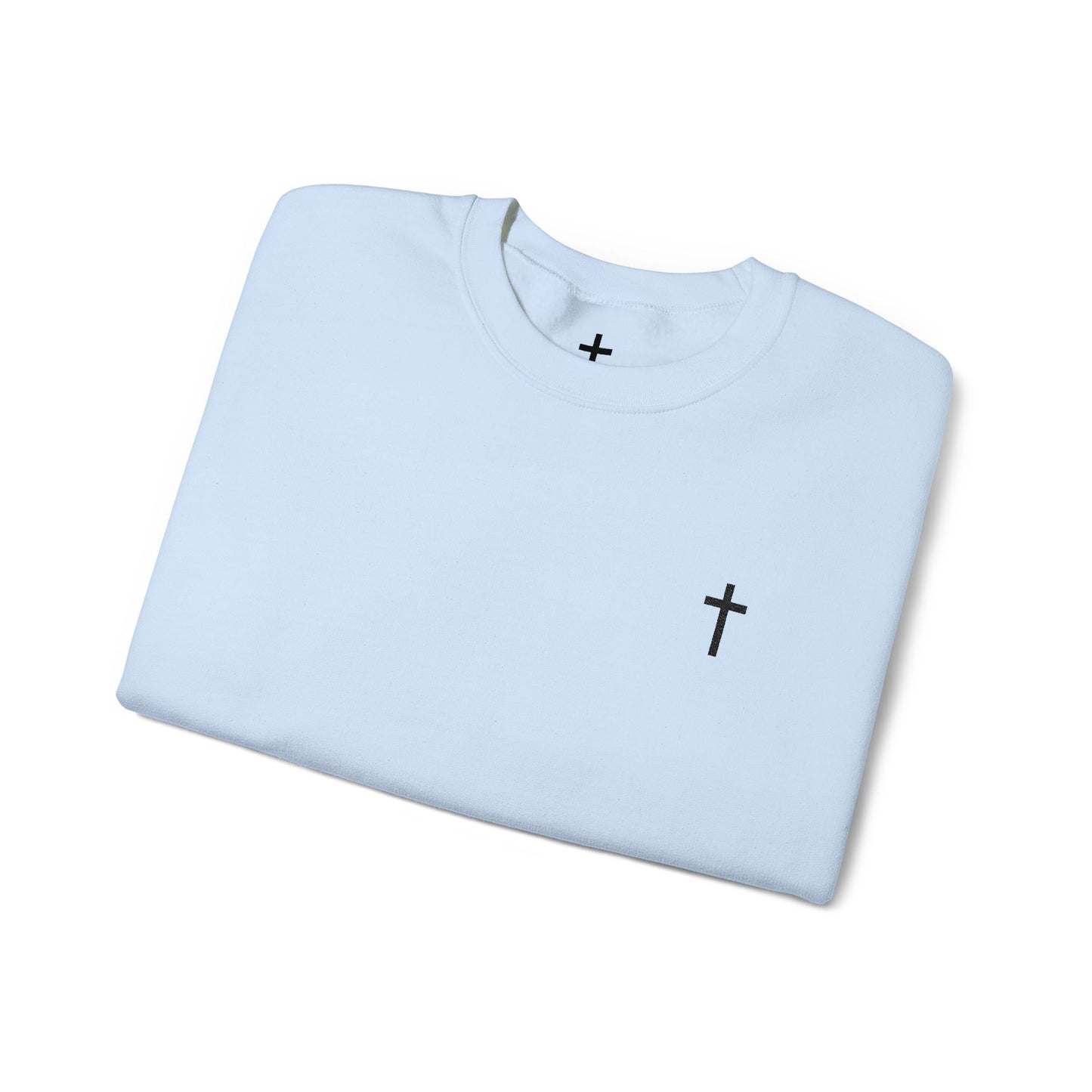 Unisex Heavy Blend™ Crewneck Sweatshirt with Embroidered Black Cross