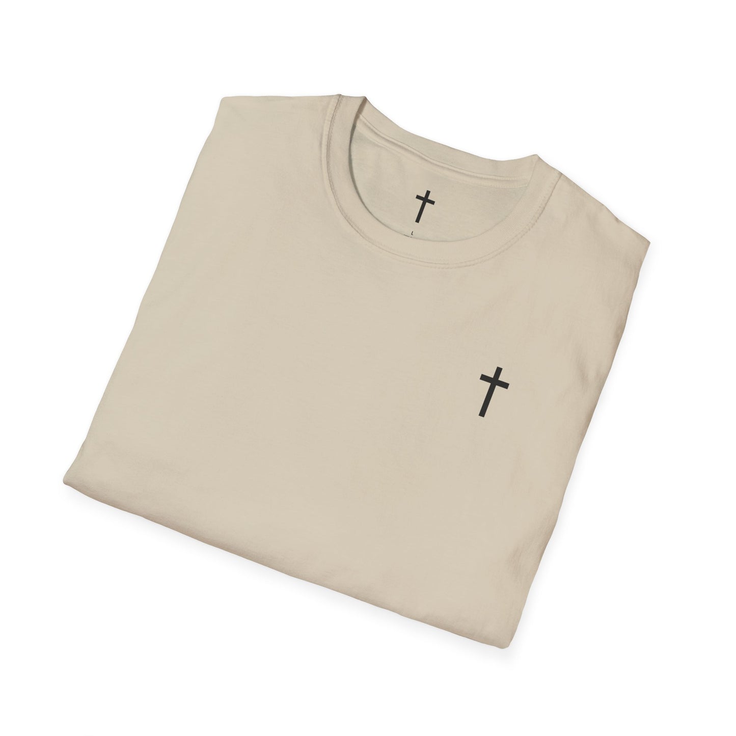 Unisex Christian T-Shirt with Black Cross (Gildan Product)
