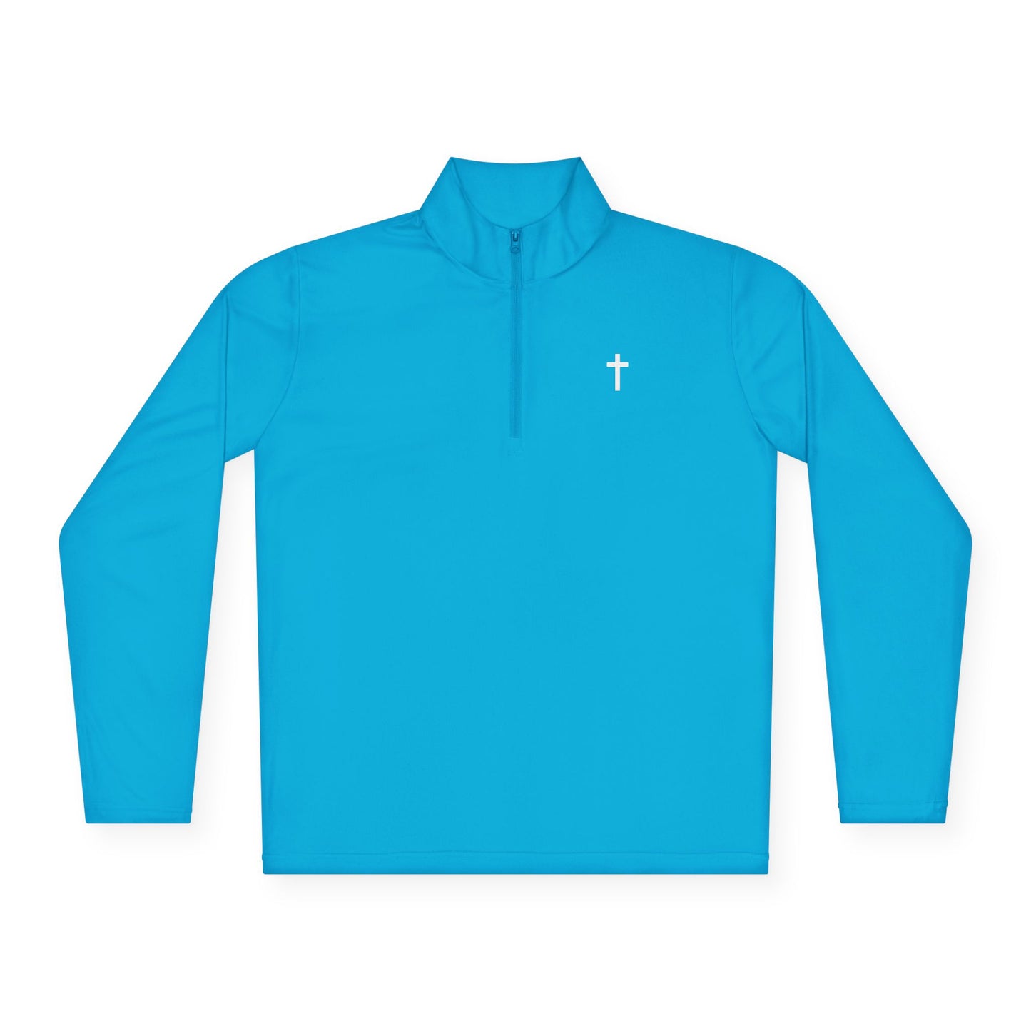 Unisex Quarter-Zip Pullover with White Cross