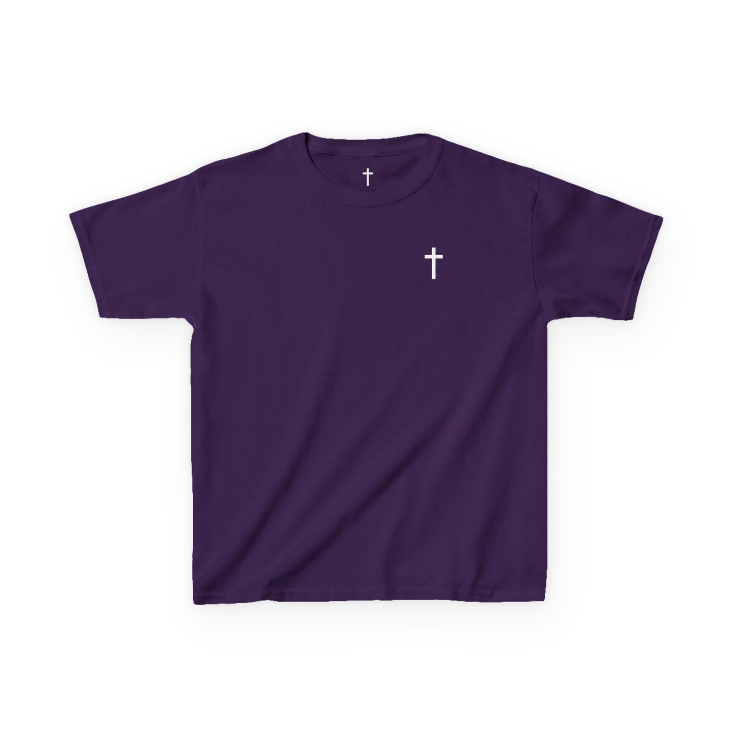 Youth Simple Christian T-Shirt with White Cross (Gildan Product)