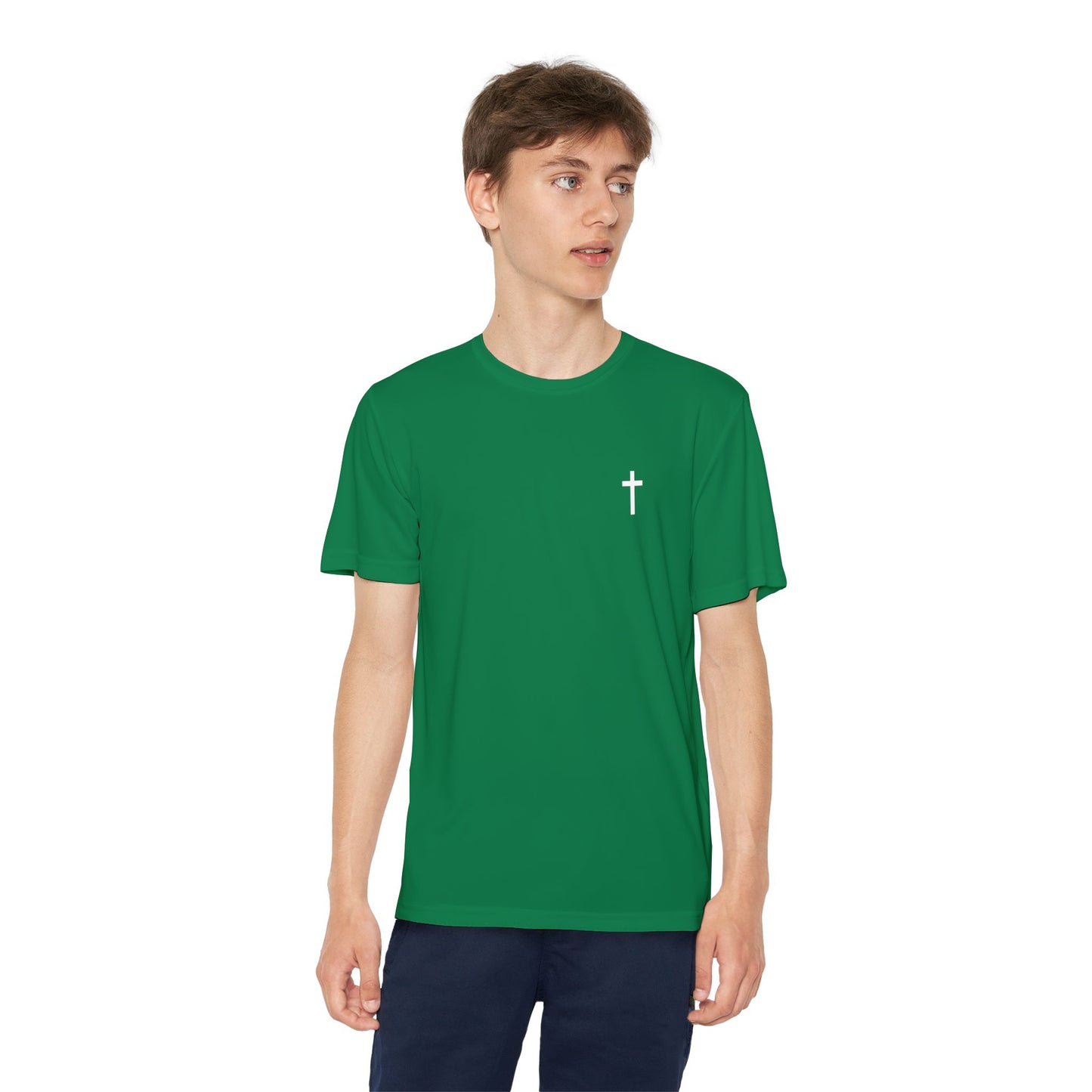 Youth Sport-Tek Tee with White Cross
