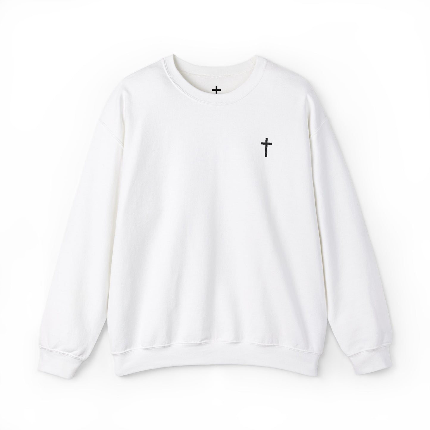 Unisex Heavy Blend™ Crewneck Sweatshirt with Embroidered Black Cross