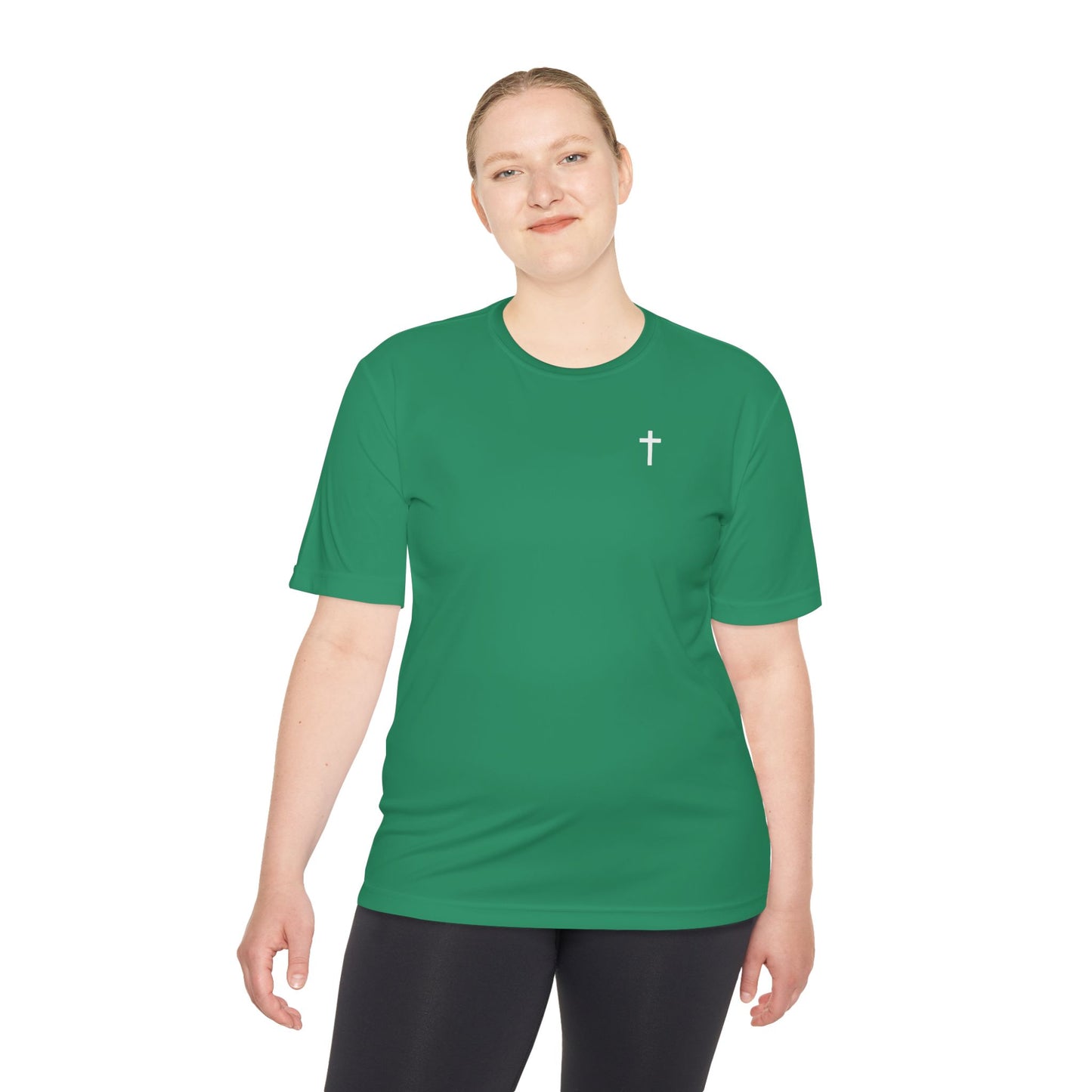 Sport-Tek Unisex Moisture Wicking Tee with White Cross