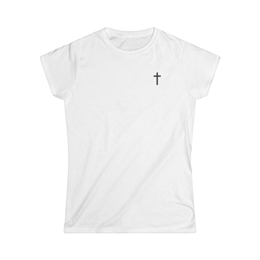 Women's Softstyle Tee with Black Cross