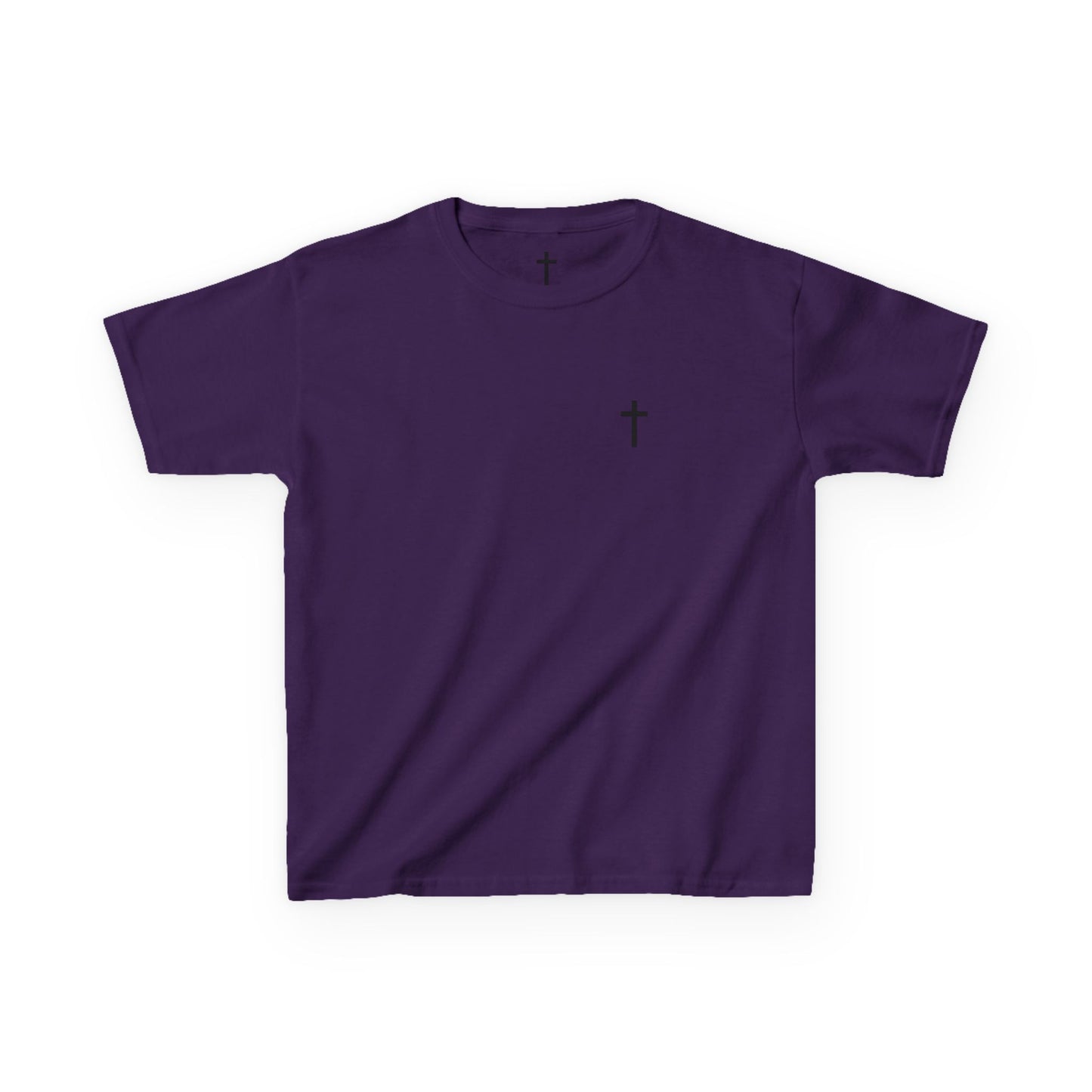 Kids Simple Christian T-Shirt with Black Cross (Gildan Product)