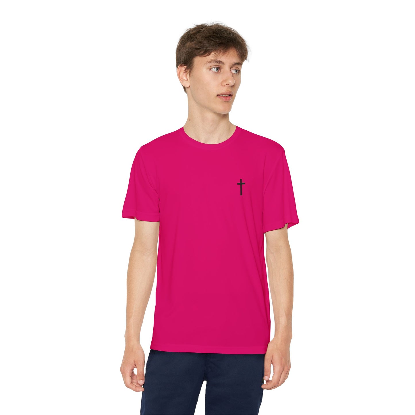 Youth Sport-Tek Tee with Black Cross