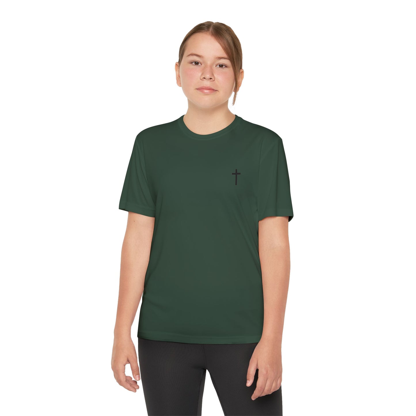 Youth Sport-Tek Tee with Black Cross