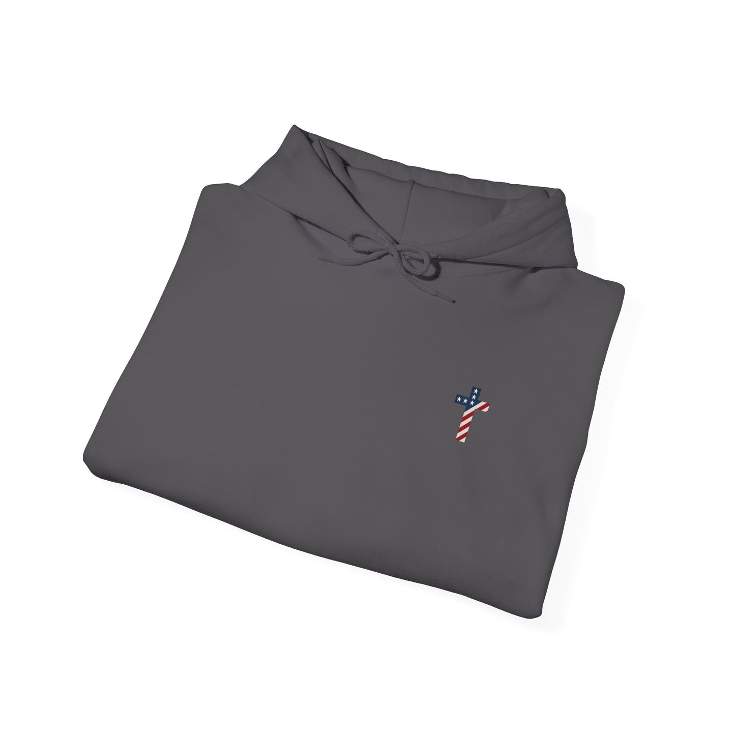 American Flag Cross- Gildan Hooded Sweatshirt