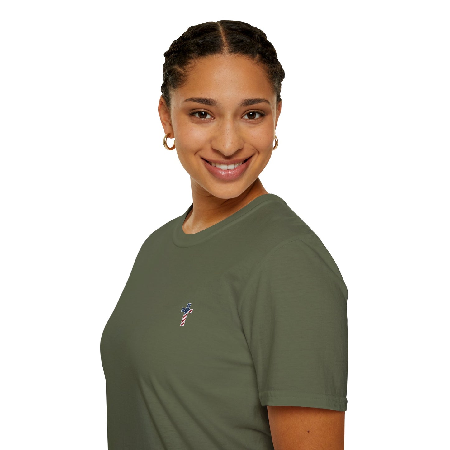 One Cross. One Nation, under God. Unisex Softstyle T-Shirt (no writing on back)