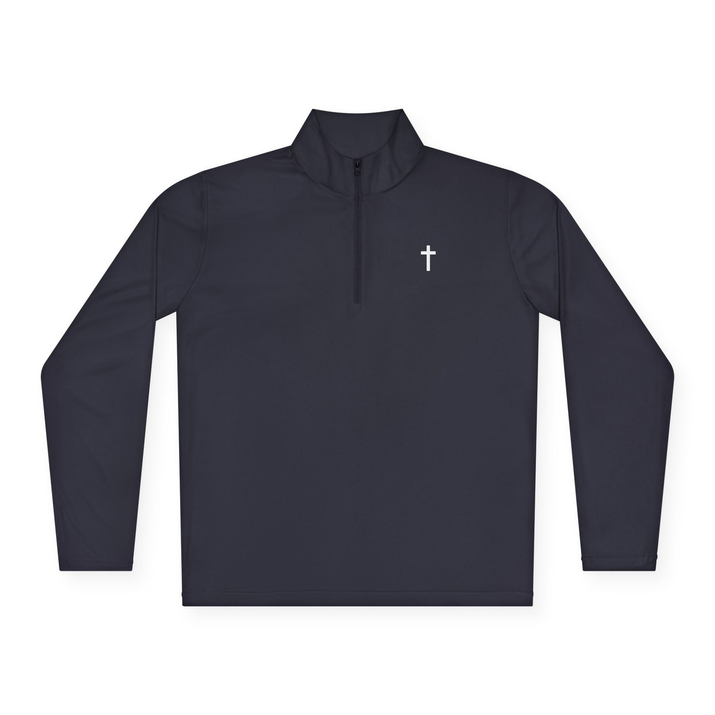 Unisex Quarter-Zip Pullover with White Cross