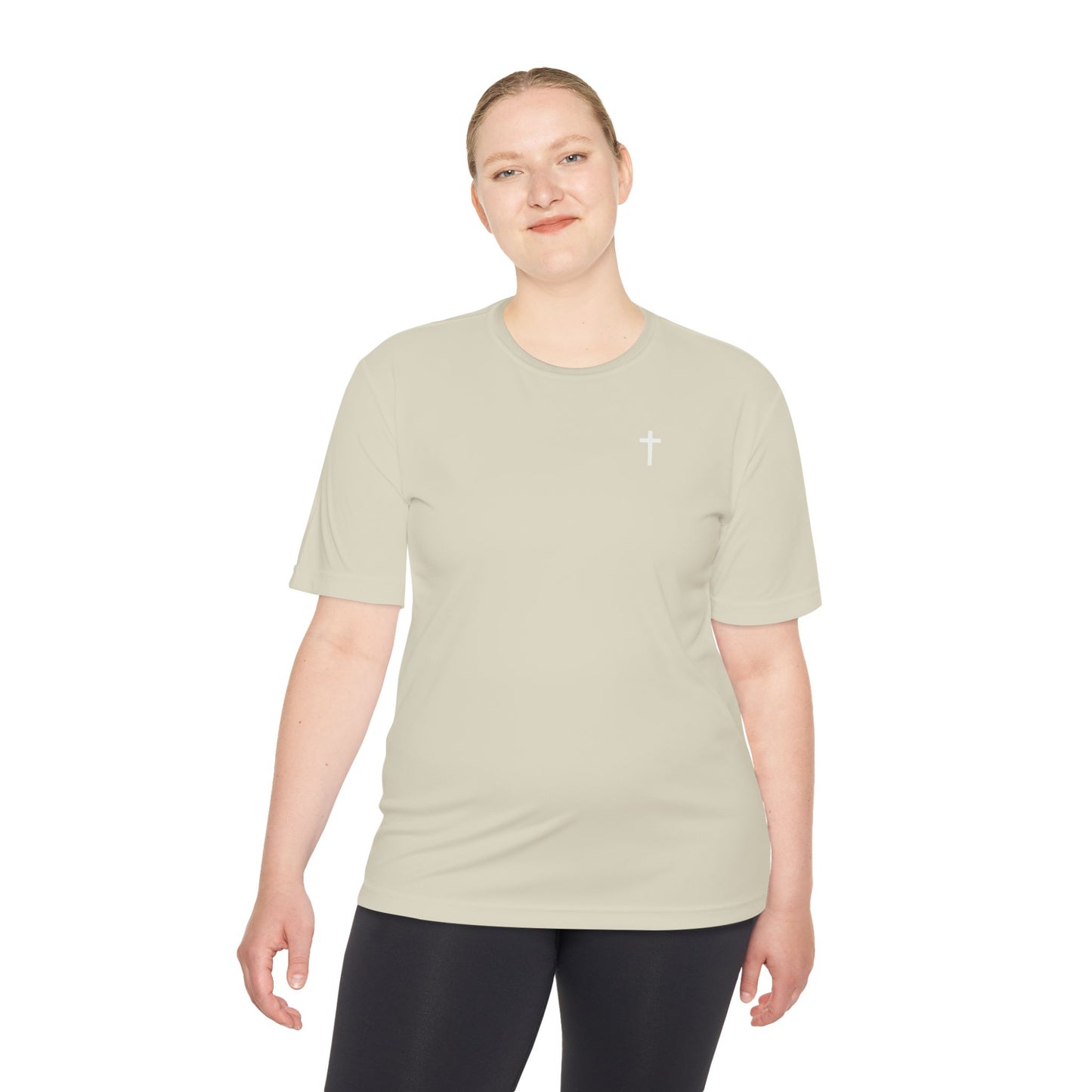 Sport-Tek Unisex Moisture Wicking Tee with White Cross
