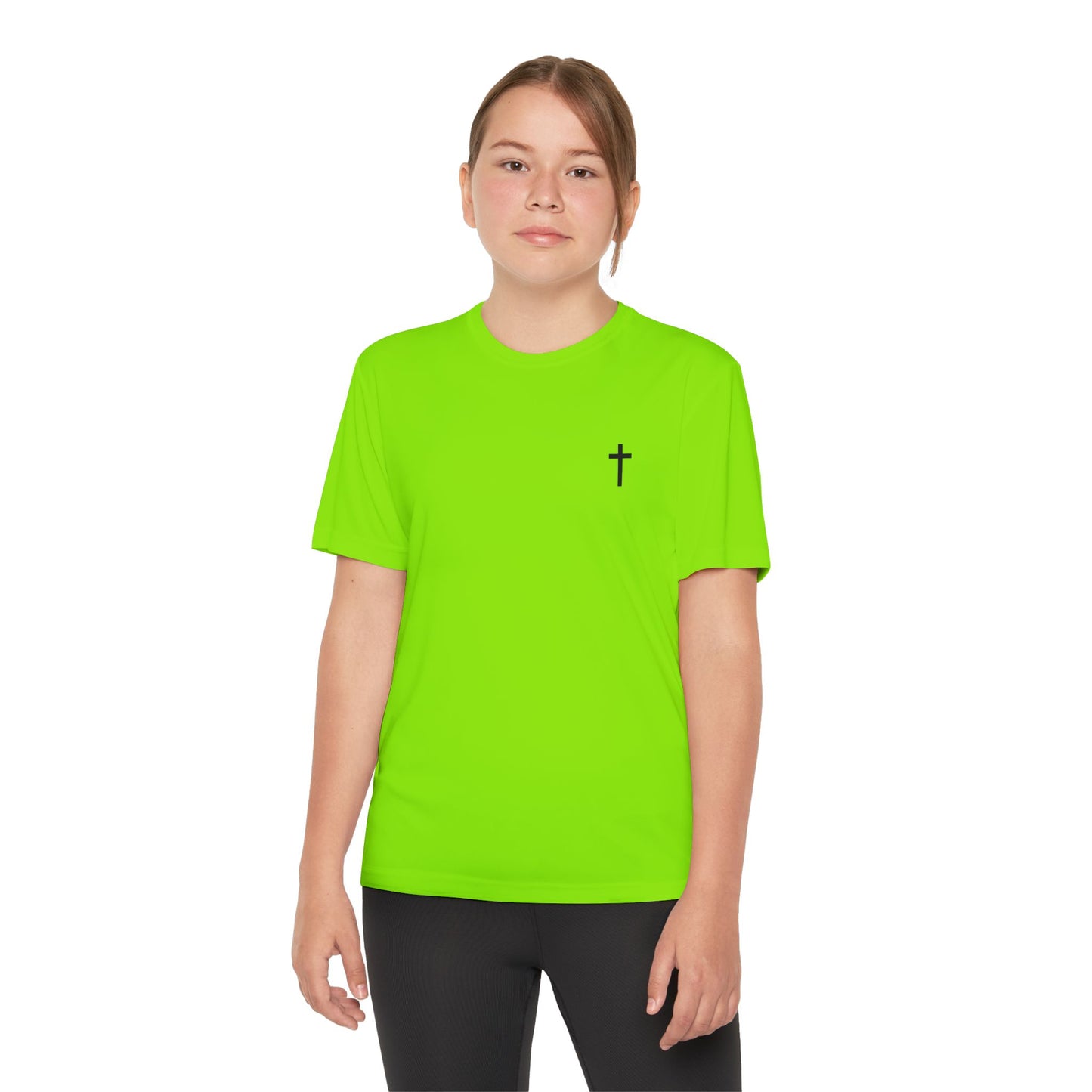 Youth Sport-Tek Tee with Black Cross