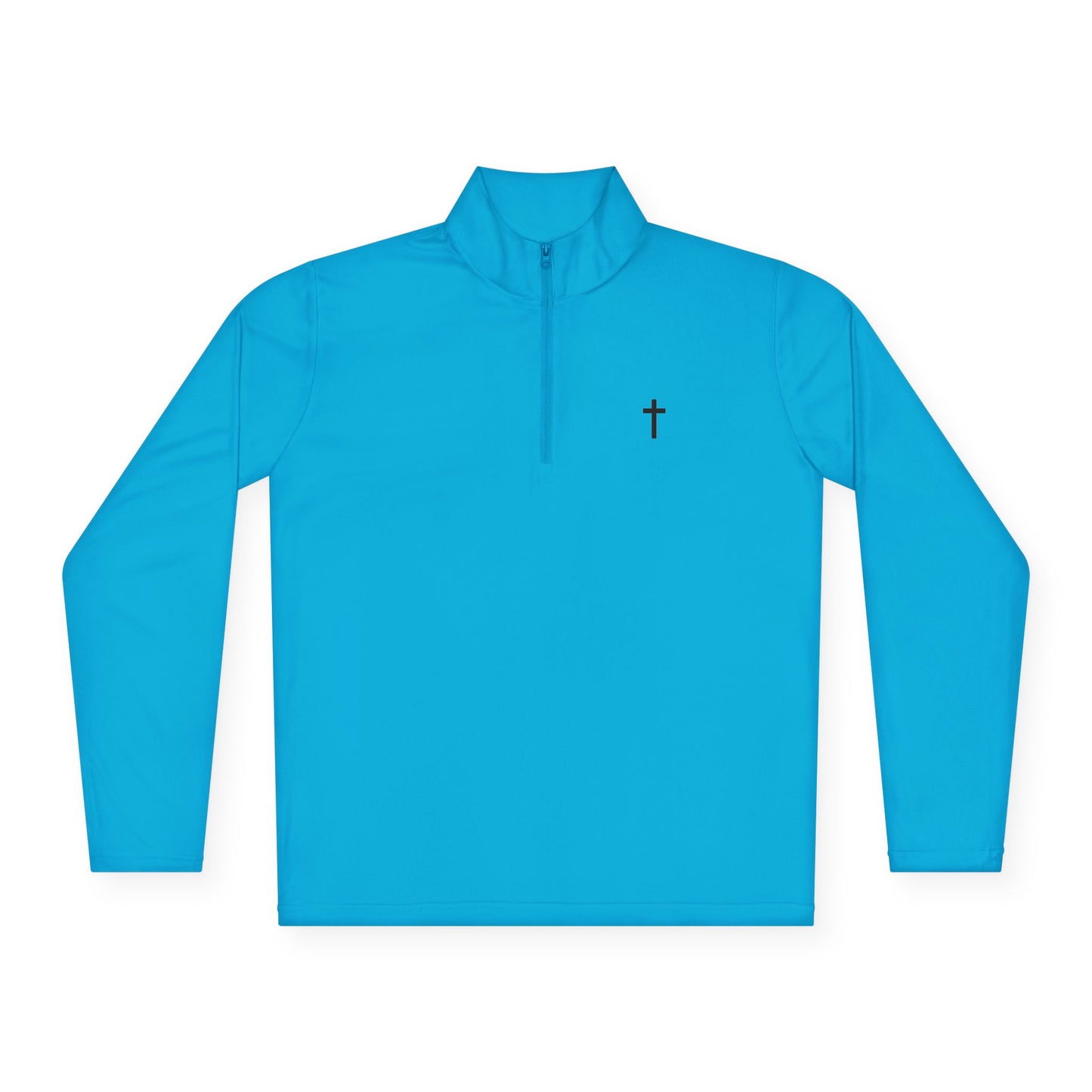Unisex Quarter-Zip Pullover with Black Cross