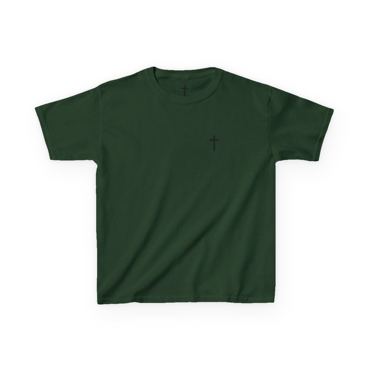 Kids Simple Christian T-Shirt with Black Cross (Gildan Product)