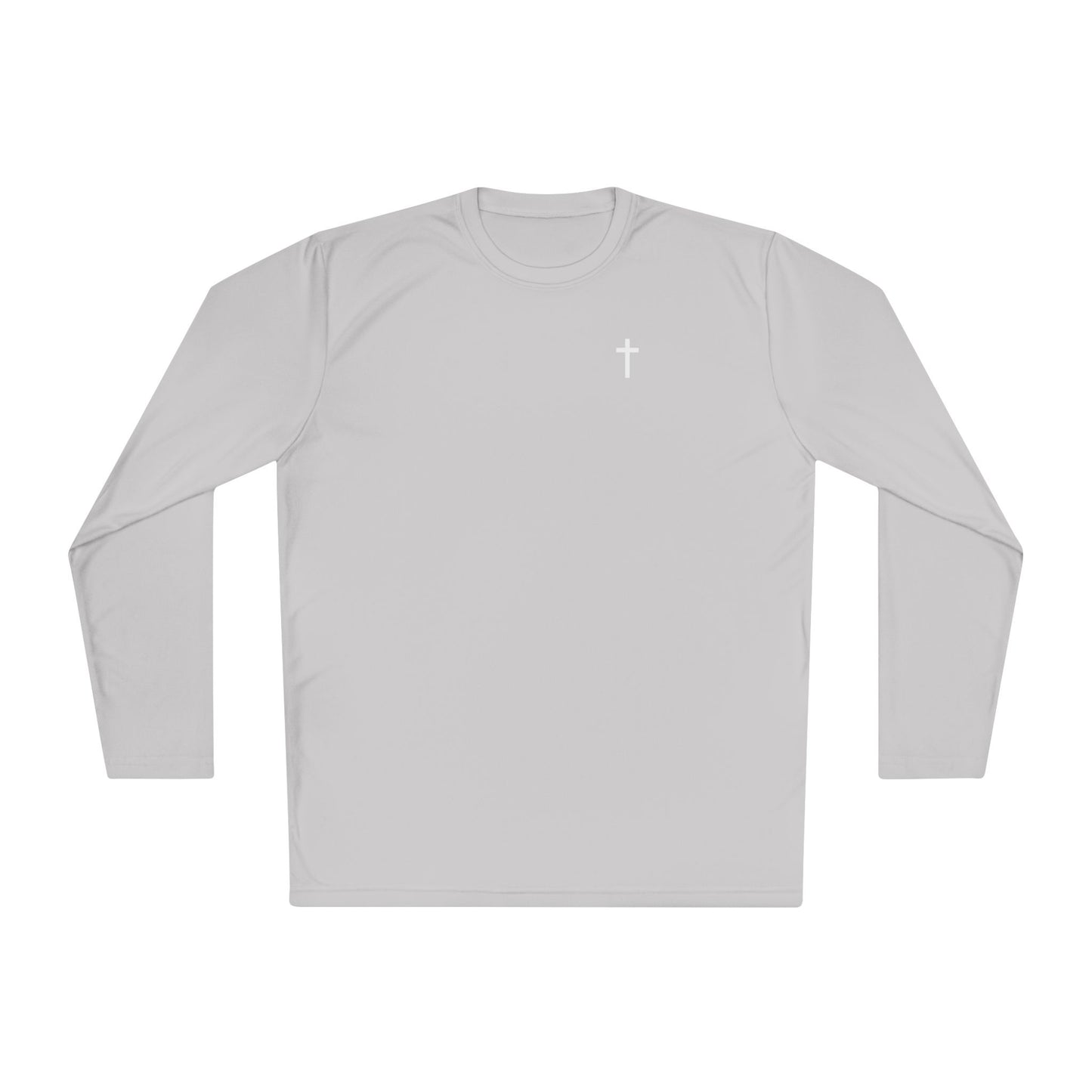 Unisex Lightweight Long Sleeve Tee with White Cross