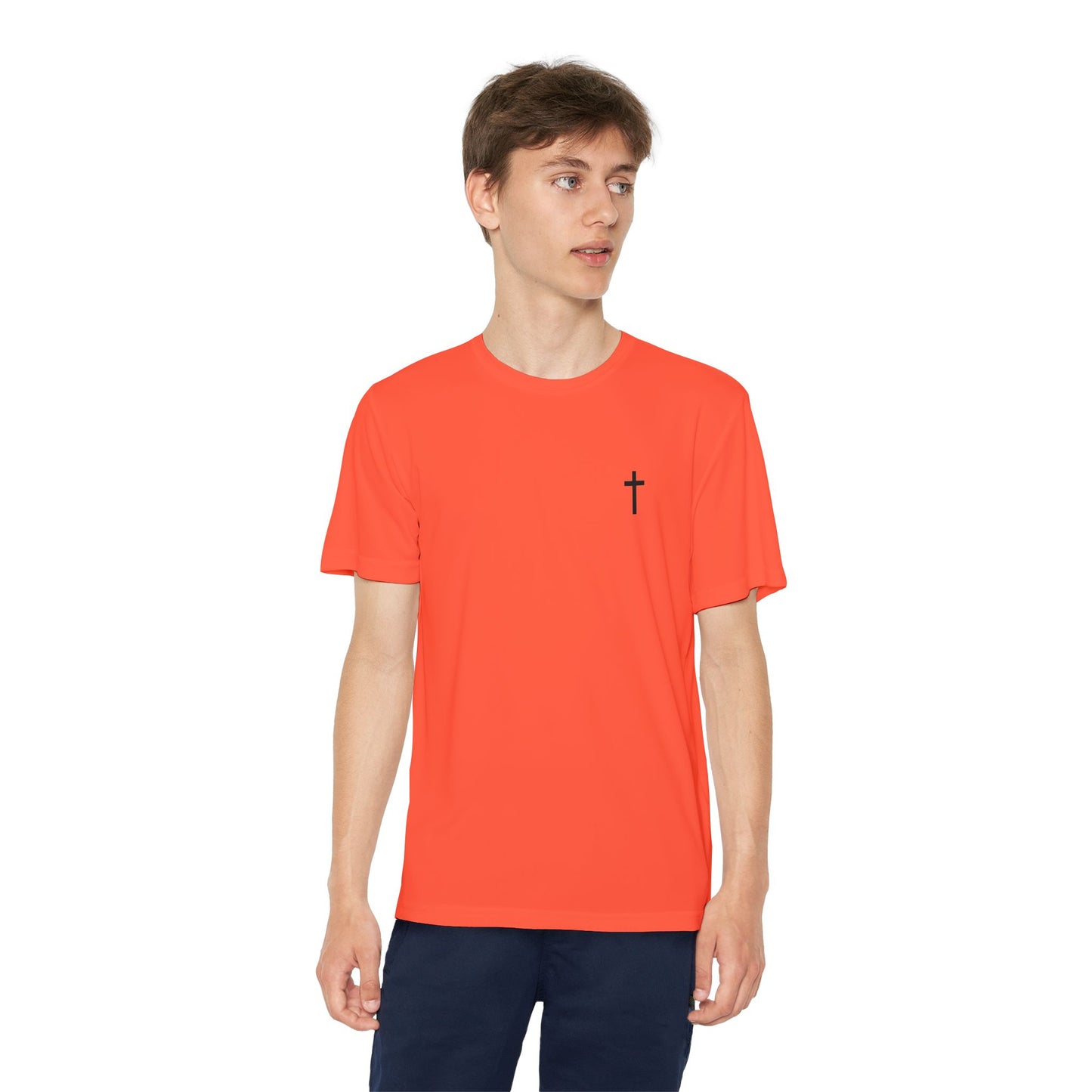 Youth Sport-Tek Tee with Black Cross