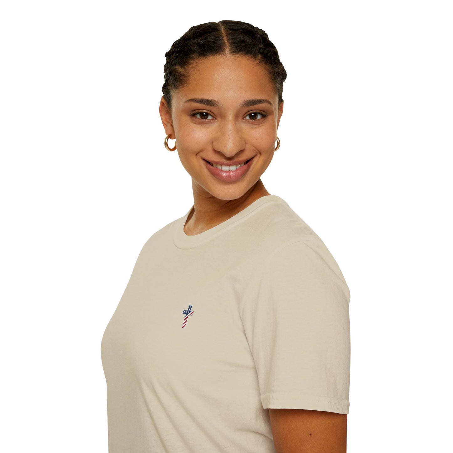 One Cross. One Nation, under God. Unisex Softstyle T-Shirt (no writing on back)