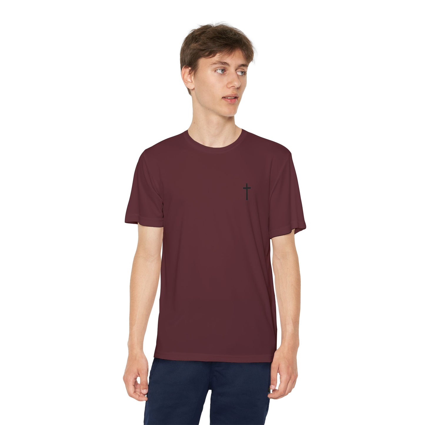 Youth Sport-Tek Tee with Black Cross