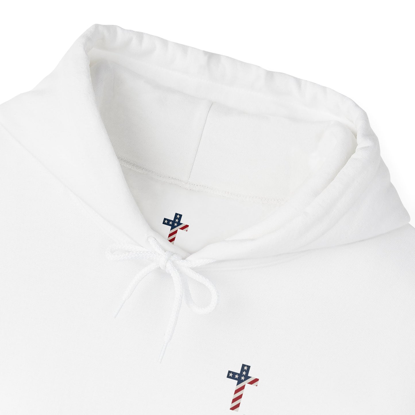 American Flag Cross- Gildan Hooded Sweatshirt