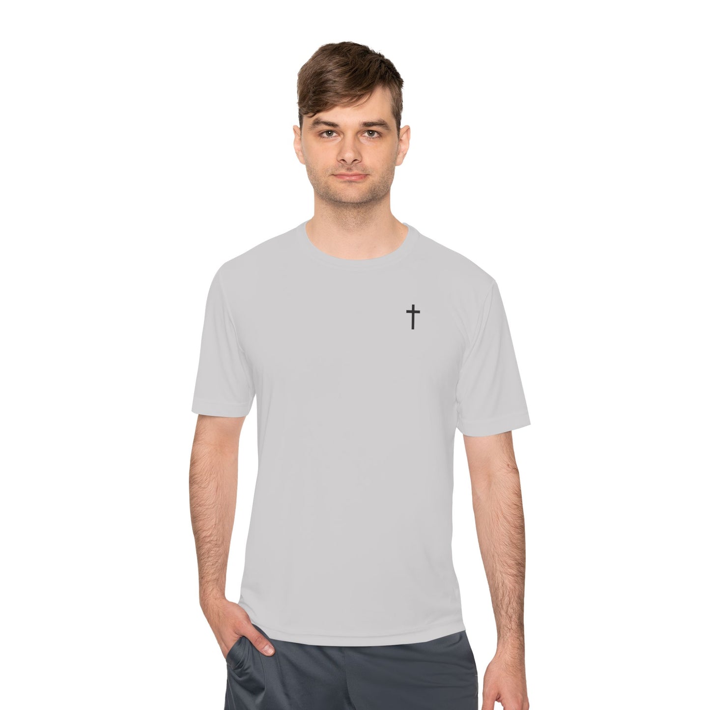 Sport-Tek Unisex Moisture Wicking Tee with Black Cross