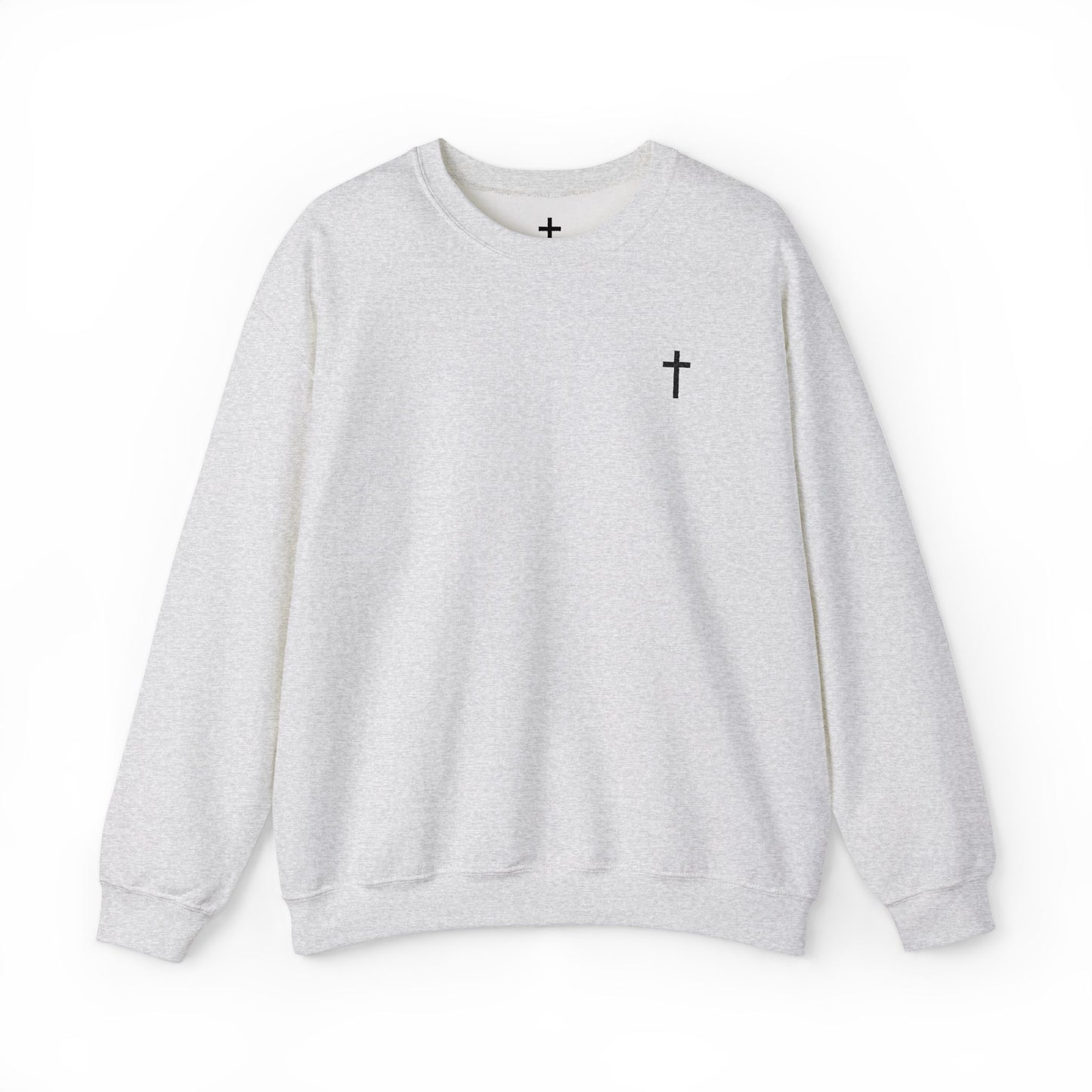 Unisex Heavy Blend™ Crewneck Sweatshirt with Embroidered Black Cross