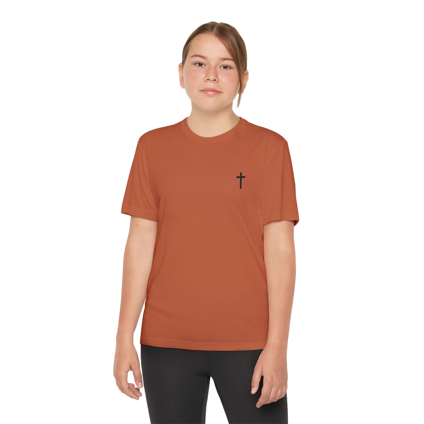 Youth Sport-Tek Tee with Black Cross