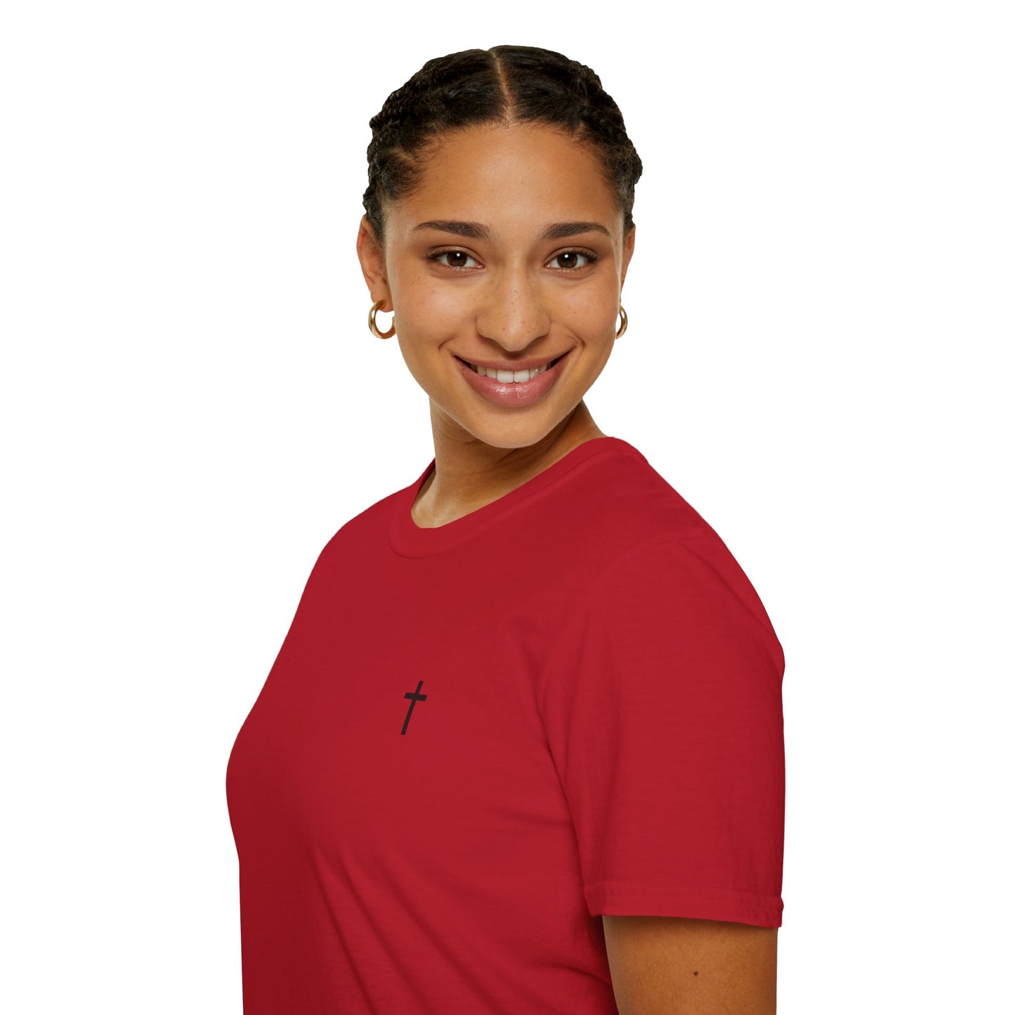 Unisex Christian T-Shirt with Black Cross (Gildan Product)