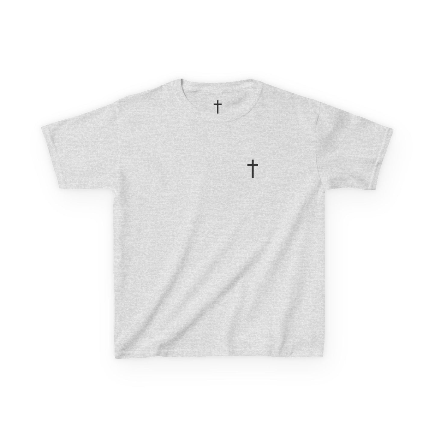 Kids Simple Christian T-Shirt with Black Cross (Gildan Product)
