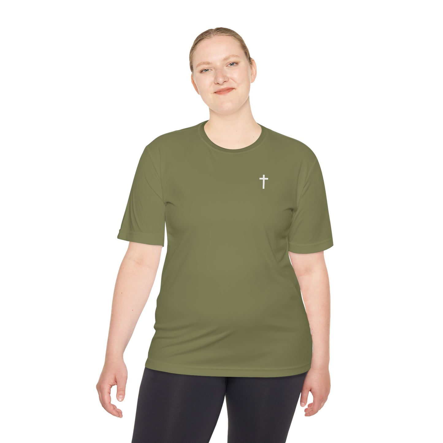 Sport-Tek Unisex Moisture Wicking Tee with White Cross