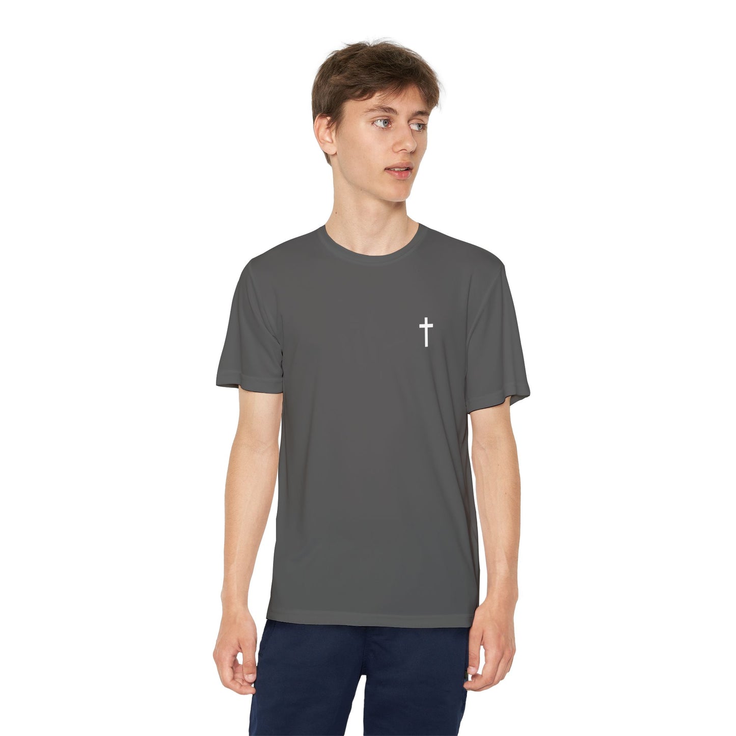 Youth Sport-Tek Tee with White Cross