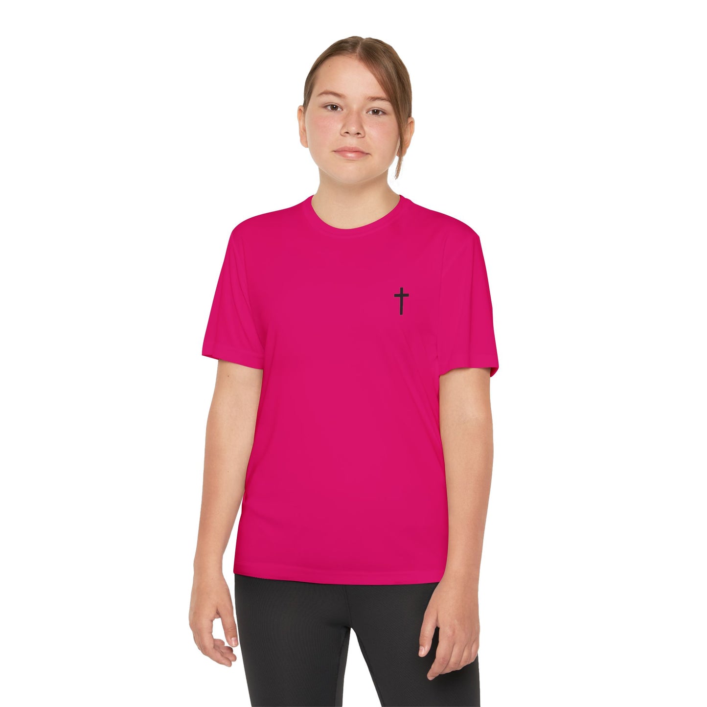 Youth Sport-Tek Tee with Black Cross